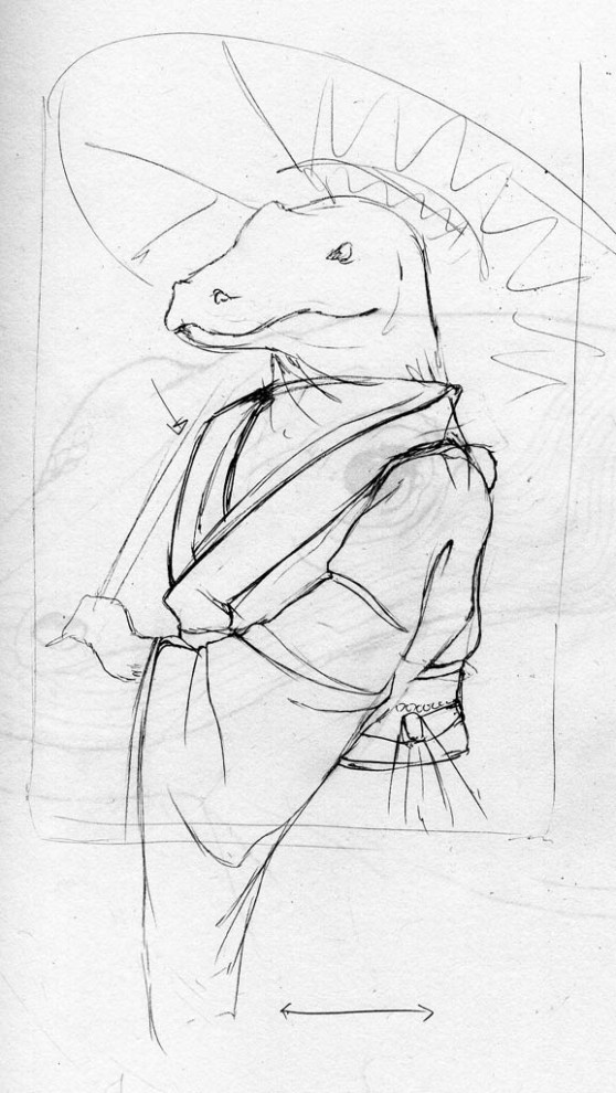 Kimono Dragon - Initial Concept Sketch