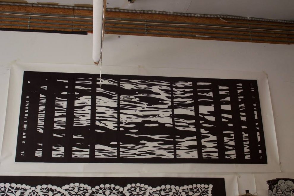Undulation - Final printed version having high up on the studio wall.