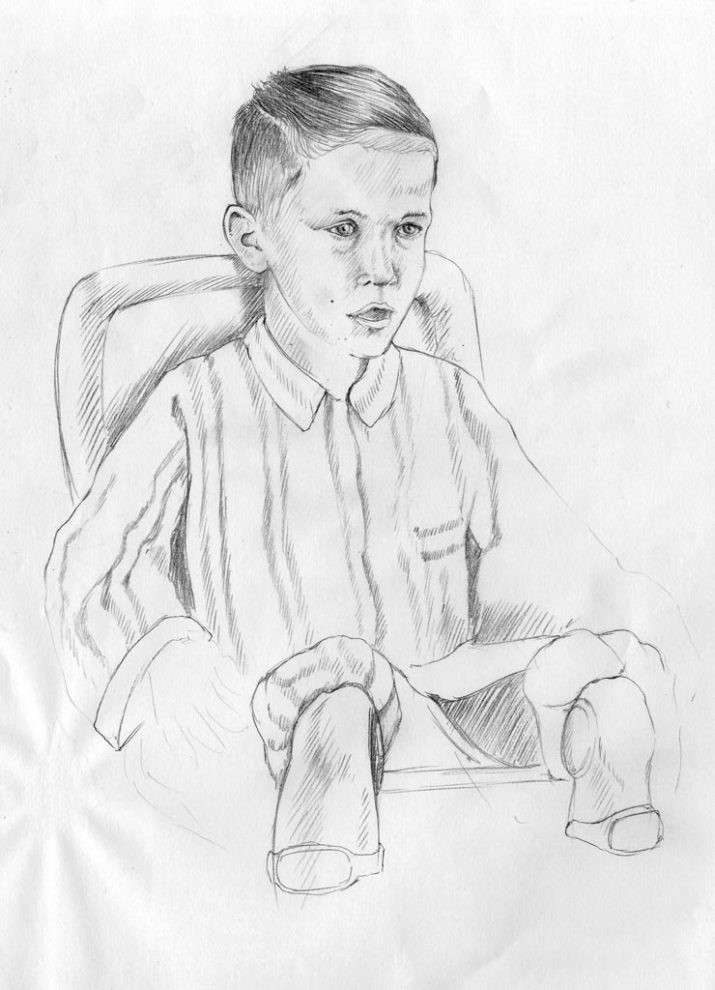 Initial concept sketch for Forrest.